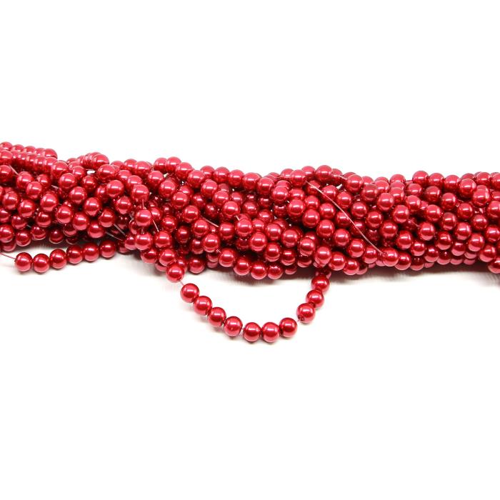 1 filo di perle rinascimento da 8mm - colore: ROSSO