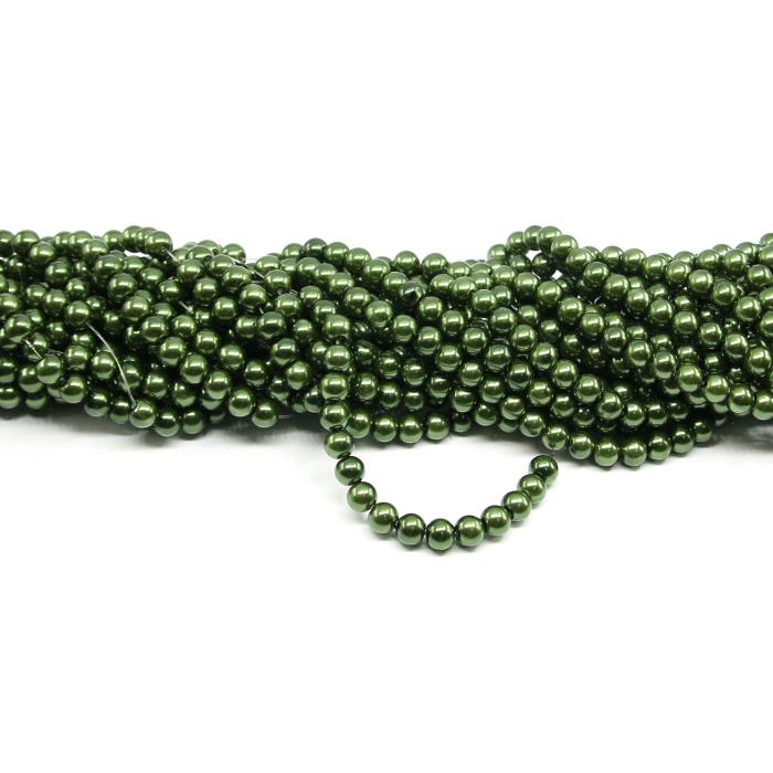 1 filo di perle rinascimento da 8mm - colore: VERDE SCURO
