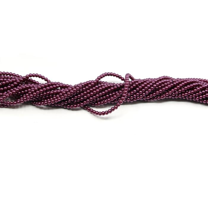 1 filo di perle rinascimento da 4mm - colore: VINACCIA