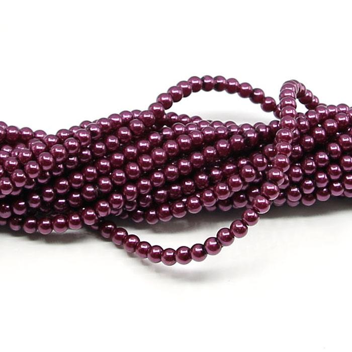 1 filo di perle rinascimento da 4mm - colore: VINACCIA