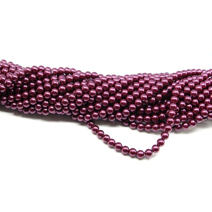 1 filo di perle rinascimento da 8mm - colore: VINACCIA