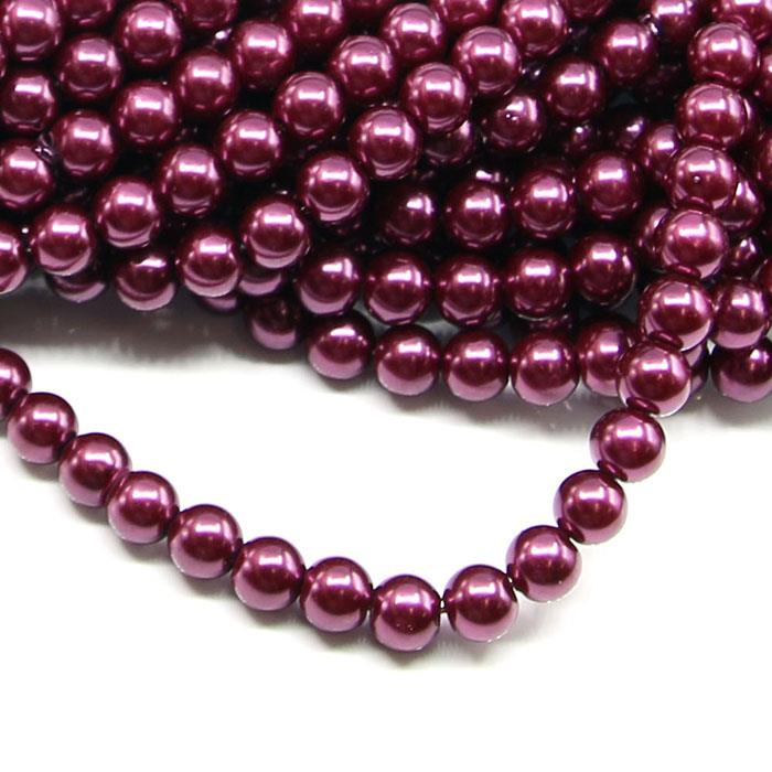 1 filo di perle rinascimento da 8mm - colore: VINACCIA