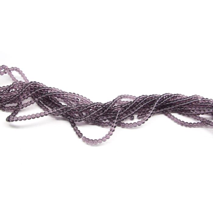 1 filo perle in vetro trasparente 6mm - colore: VIOLA