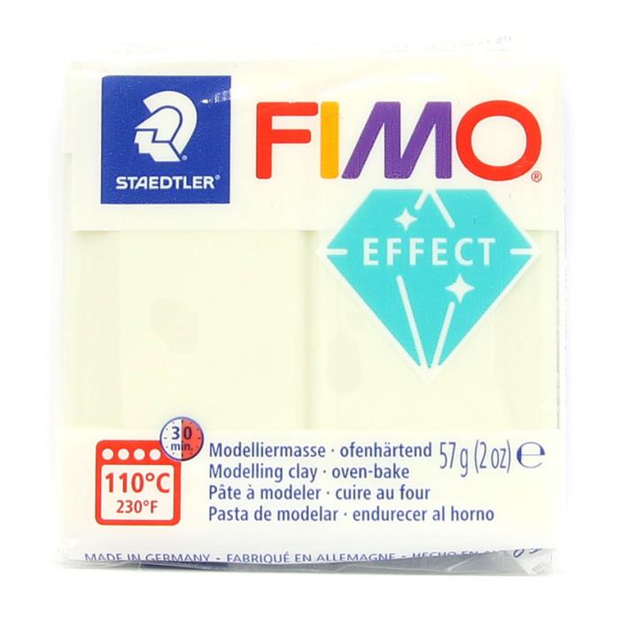 Fimo soft effect 57gr n. 041 - FLUORESCENTE - SI ILLUMINA AL BUIO!!!