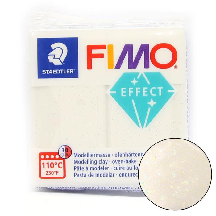 Fimo soft effect 57gr n. 52 - BIANCO GLITTER