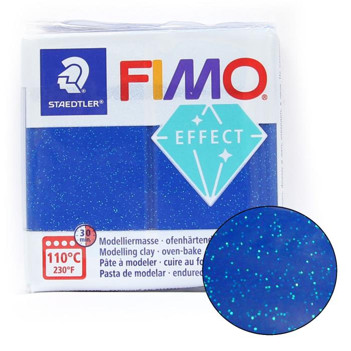 Fimo soft effect 57gr n. 302 - BLU GLITTER