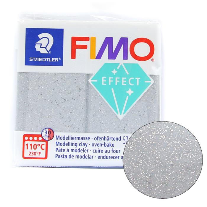 Fimo soft effect 57gr n. 812 - ARGENTO GLITTER - new 2023