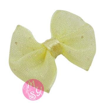 10 Fiocchetti pronti organza - Colore: GIALLO