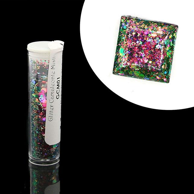 Glitter Camaleonte - Mod. 1 - Colore: Fucsia-Verde