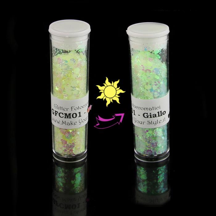 Glitter Fotocromatici Misti - Colore: da Giallo a Verde!