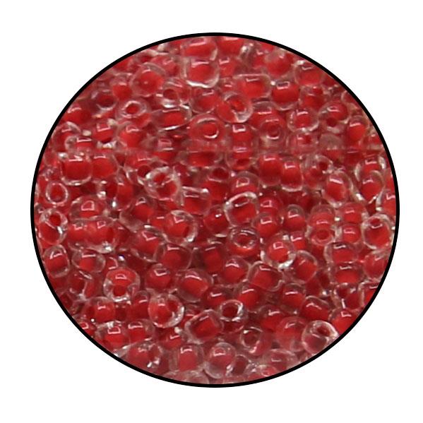 Bottiglietta con perle conteria - Mod. 6 - Colore: ROSSO - 2-3mm