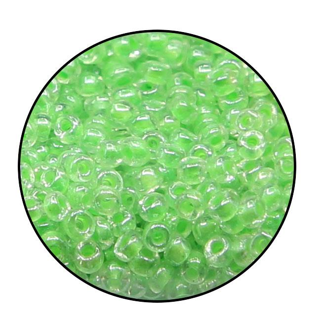 Bottiglietta con perle conteria - Mod. 6 - Colore: VERDE - 2-3mm