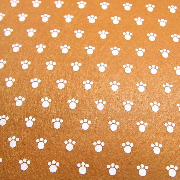 Pannolenci caramello con stampa zampe bianche - 30x30cm