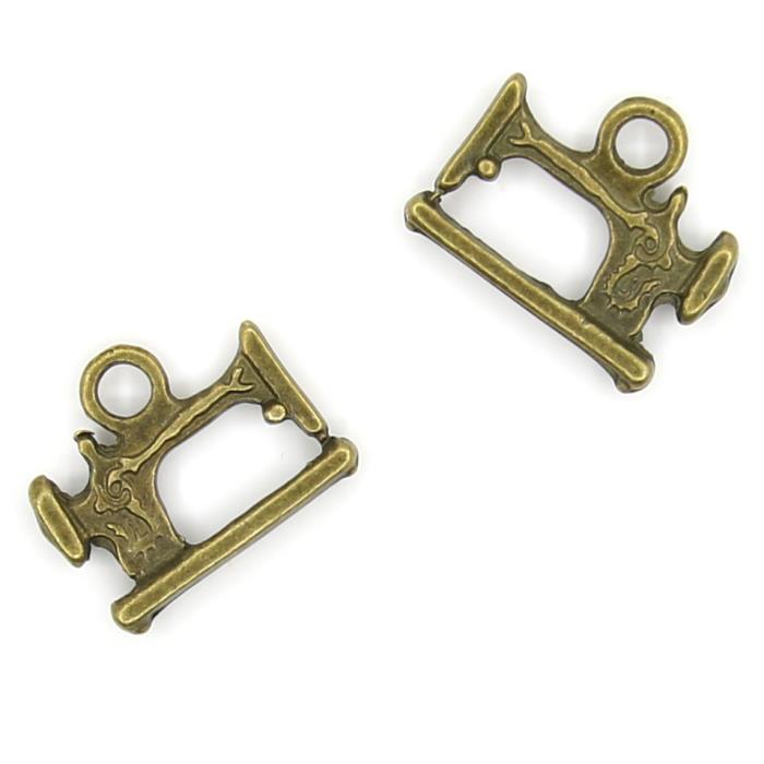 2 Charm bronzo macchina da cucire