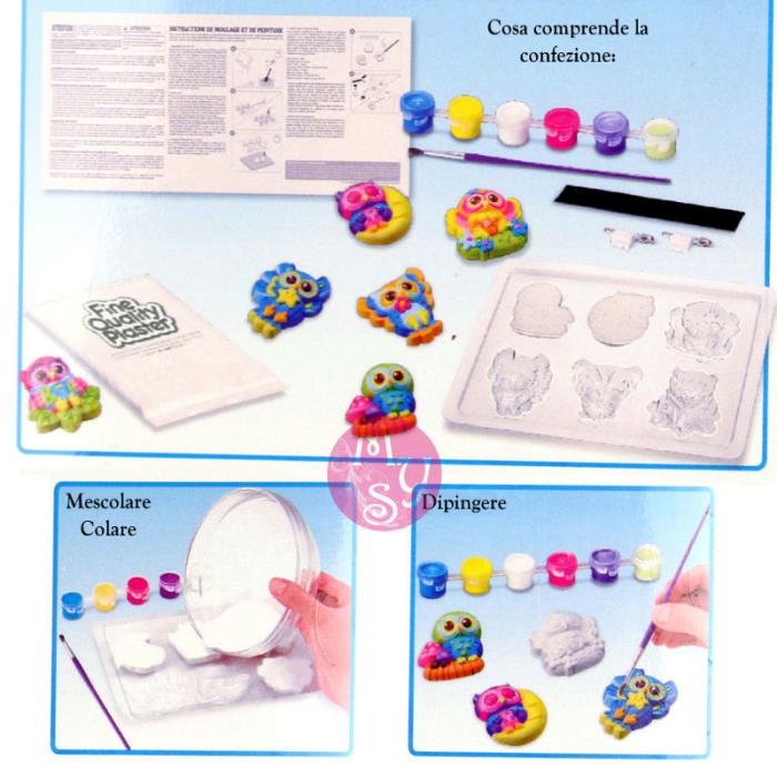 Kit per creare calamite - modello: Gufetti fosforescenti