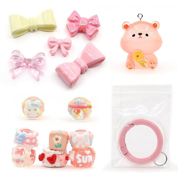 Kit Ganci Decorativi Charming - Mod. 06 - Pink Bear