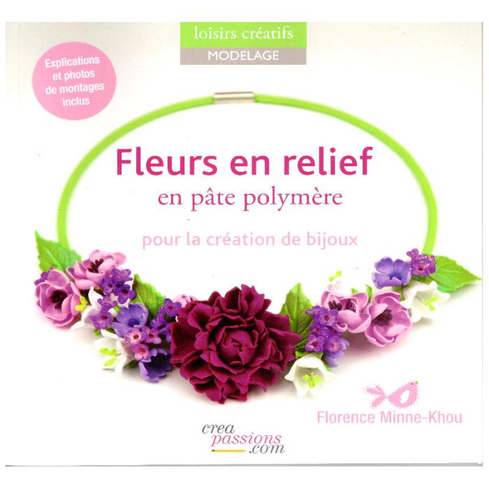 Fleurs en relief en pâte polymère pour la création de bijoux