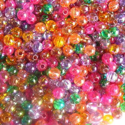 100 Perle tonde iridescenti trasparenti