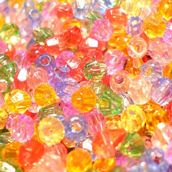 5gr - circa 400 Mini Perle tonde sfacettate trasparenti colorate