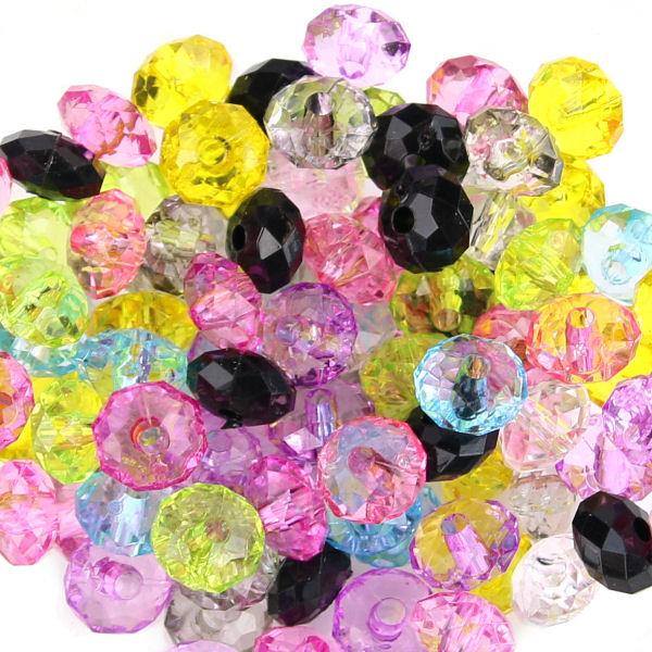 50 Perle 8mm ovali sfacettate - colore: MISTE