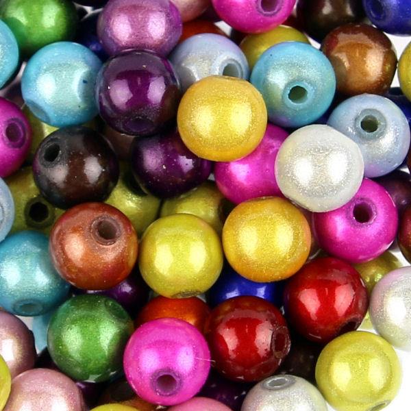 50 Perle 8mm 3d - colore: MISTE