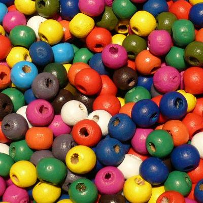 50 Perle in legno tonde 8mm - colore: MISTO