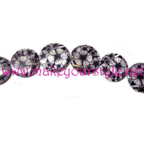 2 Perle tonde in conchiglia stampata - Mod. 01