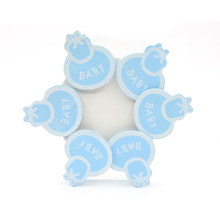 6 Mollette in legno - Mod. 01 - Colore: Azzurro