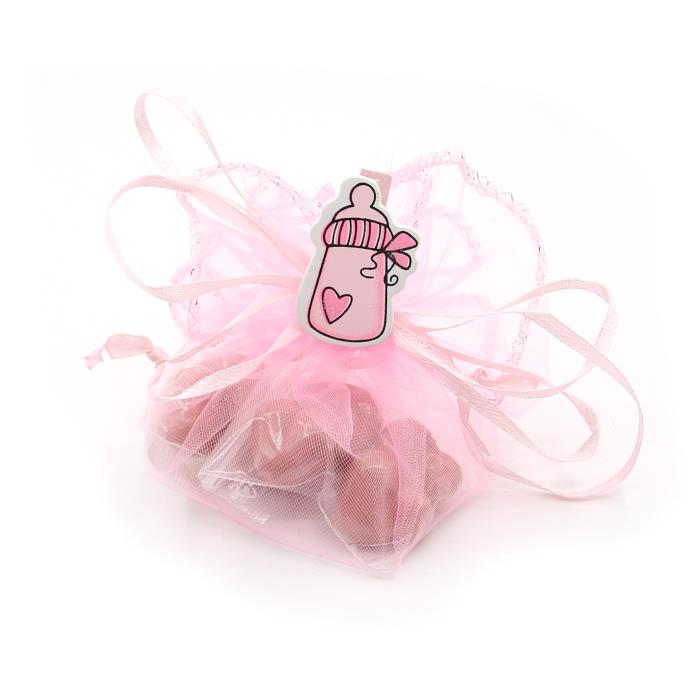 6 Mollette in legno - Mod. 02 - Colore: Rosa