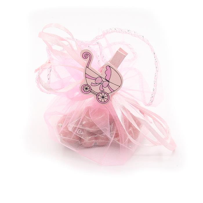 6 Mollette in legno - Mod. 03 - Colore: Rosa