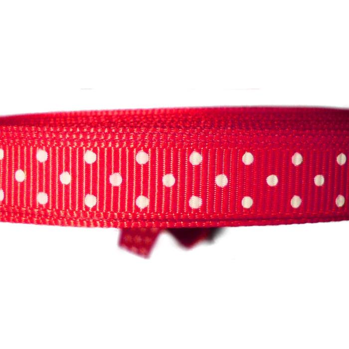 1 metro satin a pois - Colore: ROSSO-BIANCO