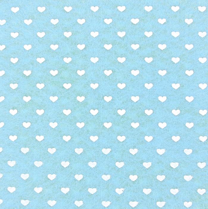 Pannolenci azzurro con stampa cuori bianchi - 30x30cm