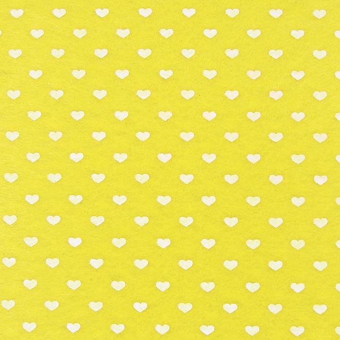 Pannolenci giallo con stampa cuori bianchi - 30x30cm