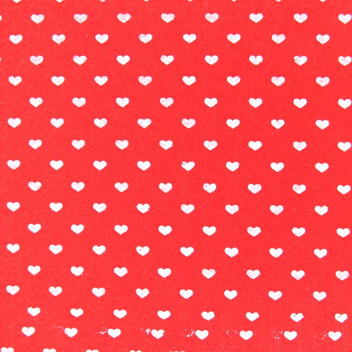 Pannolenci rosso con stampa cuori bianchi - 30x30cm