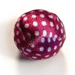Perle tonde ricoperte di tessuto a pois - Colore: BORDEAUX