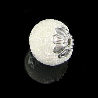 Perle tonde stile indonesia con microsfere - BIANCO
