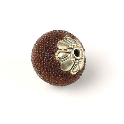 Perle tonde stile indonesia con microsfere - MARRONE