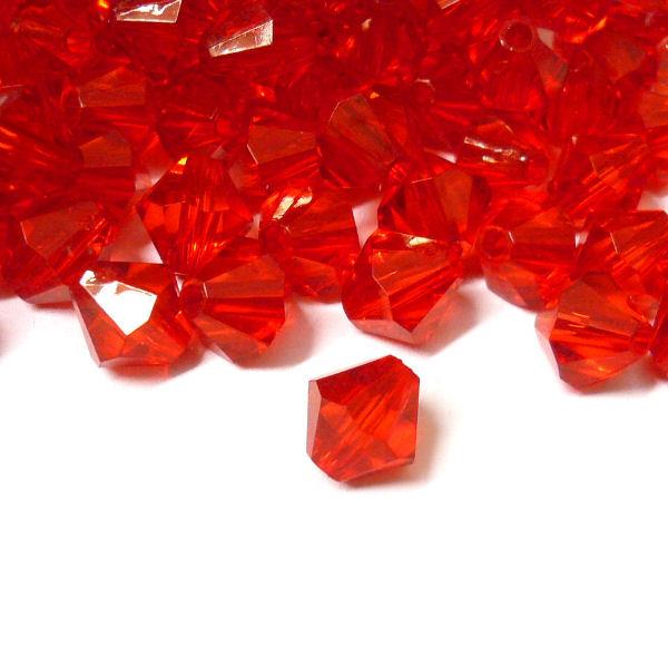 10 Perle bicono 10mm - colore : ROSSO