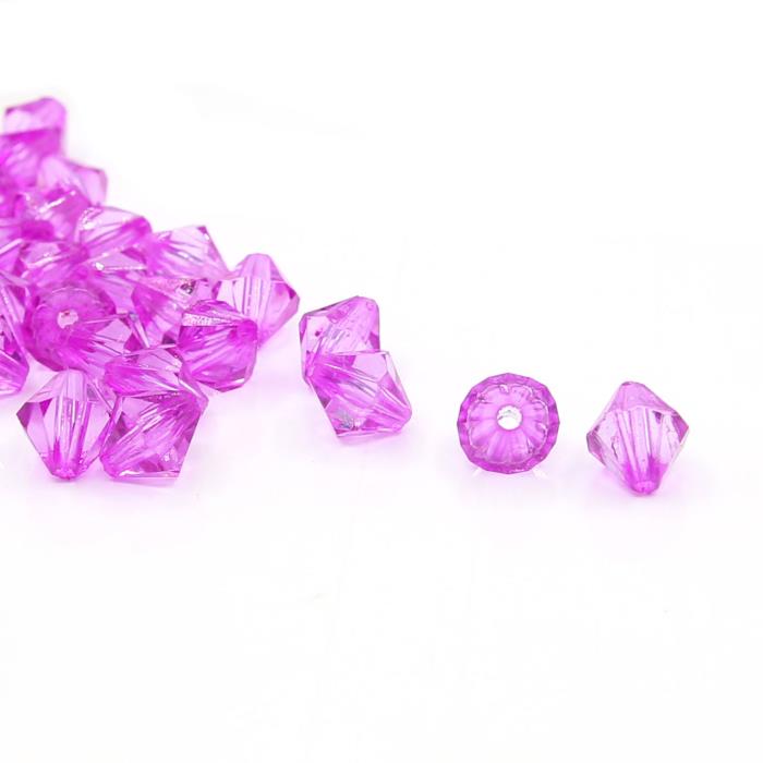 10 Perle bicono 10mm - colore : VIOLETTO