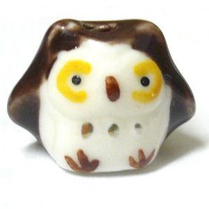 Perla a gufo - colore: MARRONE