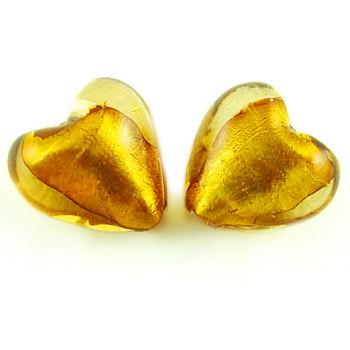 4 Perle a cuore foglia oro - colore: ORO