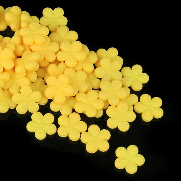 10 Perle a fiore sfacettate pastello - colore: GIALLO