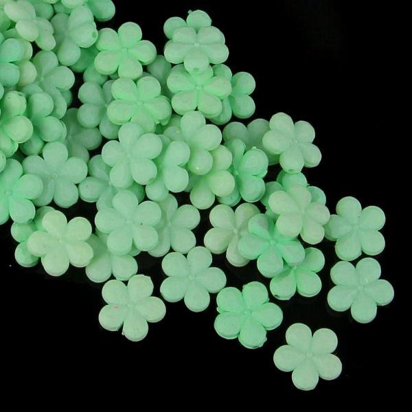 10 Perle a fiore sfacettate pastello - colore: MENTA