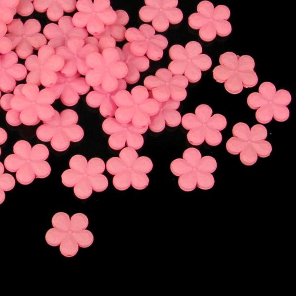 10 Perle a fiore sfacettate pastello - colore: ROSA