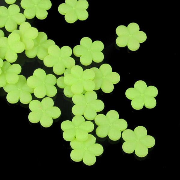 10 Perle a fiore sfacettate pastello - colore: VERDE