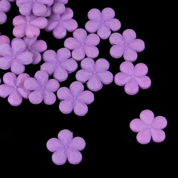 10 Perle a fiore sfacettate pastello - colore: VIOLA