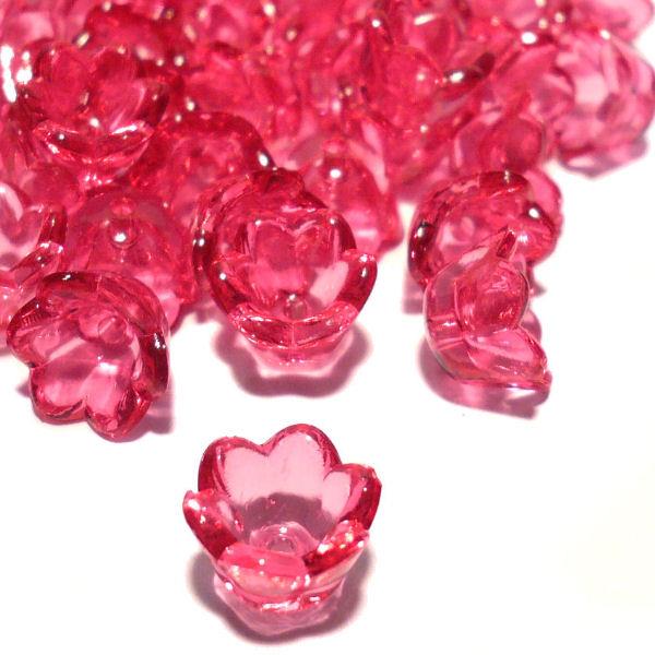 10 Perle a fiore campanella - colore: FUCSIA