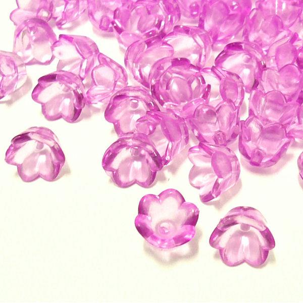 10 Perle a fiore campanella - colore: LILLA
