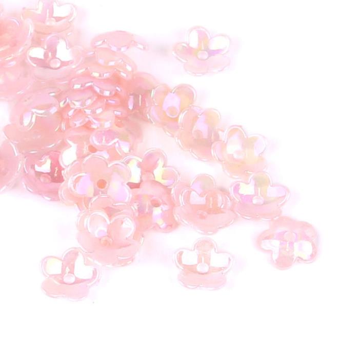 10 Perle a fiore flat curvy - colore: ROSA CHIARO