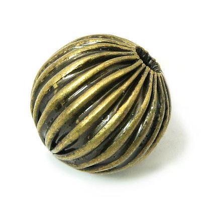 20 perle metalliche bronzo zigzag - 6mm